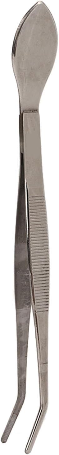 Bonsai Tweezers, Curved Tip Stainless Steel Professional Potted Plant Tweezers with Spatula, for Garden Bonsai Soil Loosening and Changing Pots
