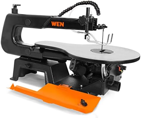 wen variable speed scroll saw, 16-inch with work shown in use