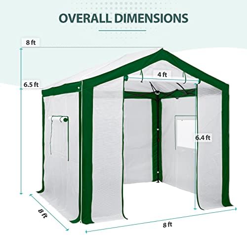 eagle peak 8x8 portable walk-in greenhouse, pop-up indoor, close-up detail