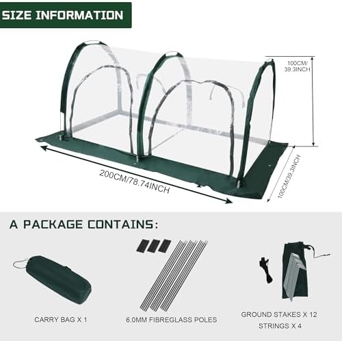 portable tunnel greenhouse for outdoors - transparent mini, close-up detail