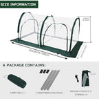 portable tunnel greenhouse for outdoors - transparent mini, close-up detail
