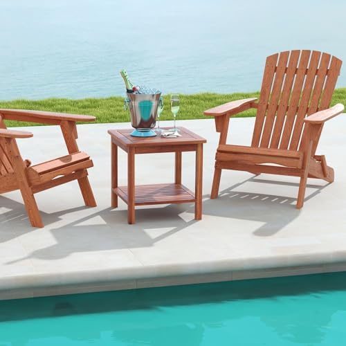 happygrill adirondack outdoor side table patio 2-tier square, side view