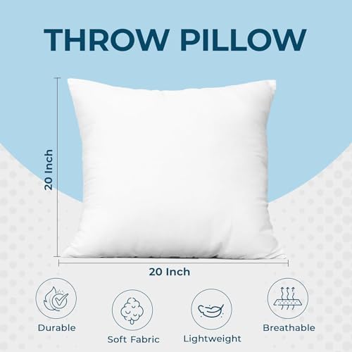 utopia bedding throw pillows (set of 4, white), side view