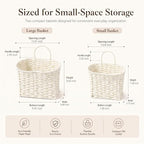 coeusy set of 2 wicker wall basket, paper, side view