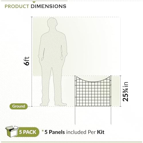 zippity 25in h black metal fence, diy fence, package contents