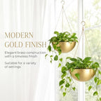 acelist gold hanging planter for indoor plants, set, package contents