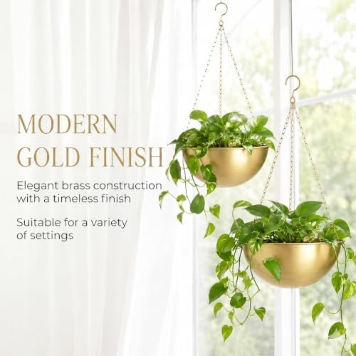 acelist gold hanging planter for indoor plants, set, package contents