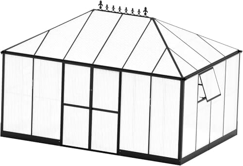 howe 14x9.5x9 ft polycarbonate greenhouse for outdoors, pavilion, view 9