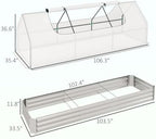 outsunny 8.6 x 3 x 1ft metal planter on a desk or shelf