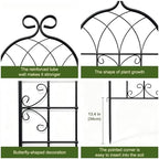2.2m（86.7" h x 19.7" w） black iron garden shown in use