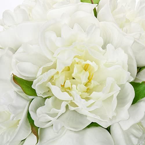 hollyone fake flowers white peonies artificial flowers faux, close-up detail