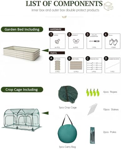 porayhut all-in-one raised garden bed and crop cage, view 9