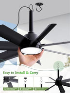 lanmel outdoor gazebo ceiling fan with light and, package contents