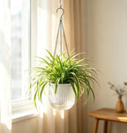 melphoe self watering hanging planters indoor flower pots, front angle view