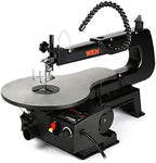 wen variable speed scroll saw, 16-inch with work showing dimensions