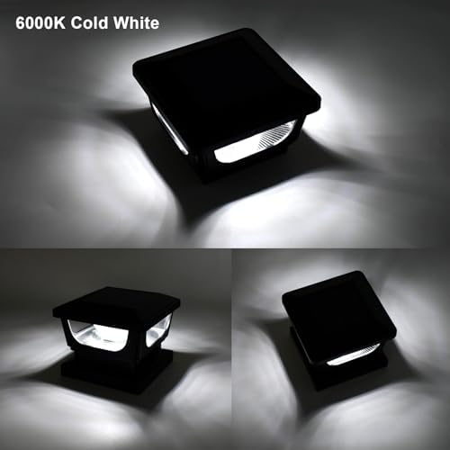 solar post cap lights for 3x3 metal &, front angle view