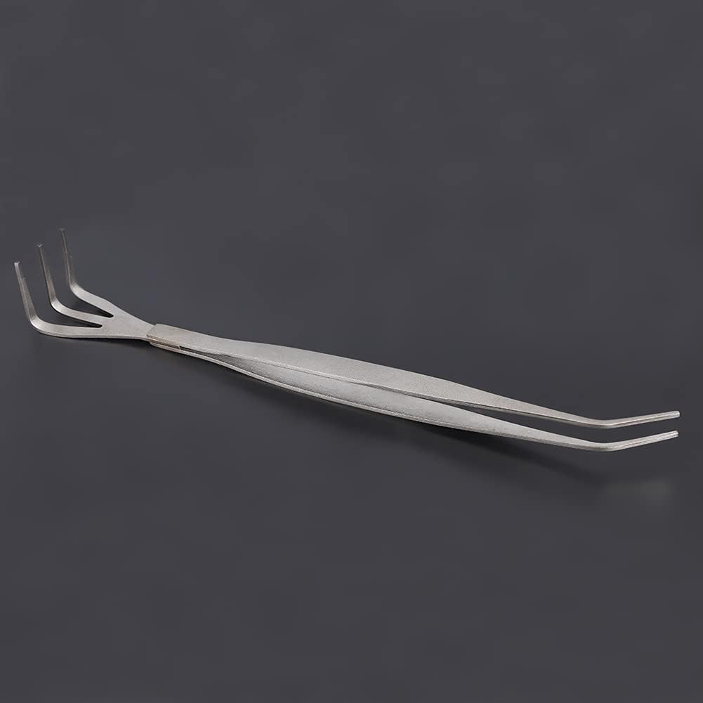 2 in 1 Bonsai Tweezers with Root Rake, 8.3 inch Stainless Steel Gardening Tongs for Plant Care, Repotting, and Precision Weeding, Anti-Slip Grip Tool for Beginners and Enthusiasts