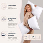 utopia bedding gusset bed pillow, hotel pillows queen, close-up detail