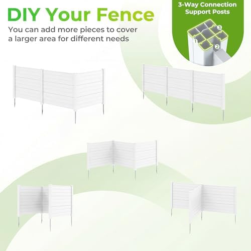 giantex no-dig air conditioner fence, 3 panels, 48''w showing dimensions