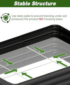 4.3x3x1ft raised garden bed kit for outdoors, rustproof, side view
