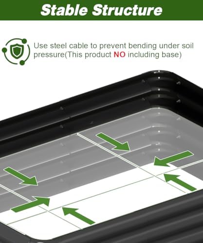 4.3x3x1ft raised garden bed kit for outdoors, rustproof, side view