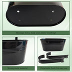 10" metal hanging planter for railing with detachable, side view