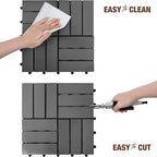 acacia interlocking deck tiles, 12in, 9pcs outdoor flooring on a desk or shelf