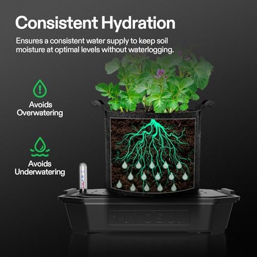 vivosun 4-pack flexfeed self-watering pots with grow bags, close-up detail
