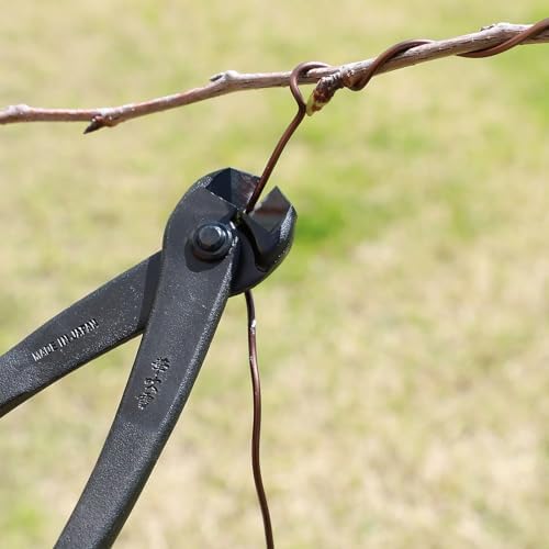 wazakura bonsai wire cutter 7.7in, hand forged japanese on a desk or shelf
