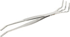 Fdit Bonsai Root Rake Tweezers, Stainless Steel 2 in 1 Precision Repotting Tool with Smooth Rounded Tips Ergonomic Non Slip Grip for Bonsai Care Silver 24.5 cm 1 Piece