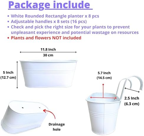 lalagreen outdoor rail planter (11.8 in, 8 pack) shown in use
