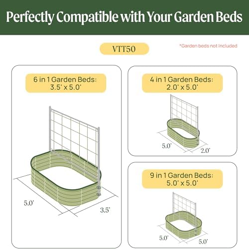 vego garden 5.0ft long tomato metal frame trellis shown in use