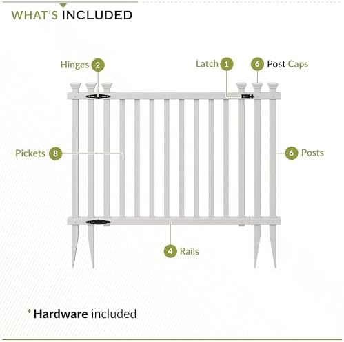 zippity baskenridge picket gate, white vinyl diy no, side view