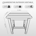 gardenstar adirondack square side table,one-tier outdoor end table, close-up detail