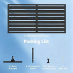 garvee outdoor metal privacy screen, 72*47" decorative garden showing dimensions