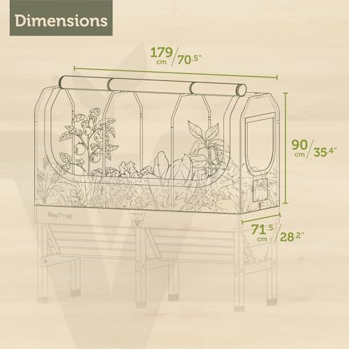 vegtrug greenhouse frame & multi-cover set for classic shown in use