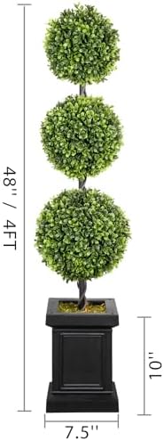 3.5ft topiary trees artificial outdoor with sturdy pot shown in use
