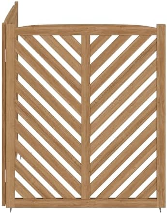 belleze privacy fence panels for outside, wooden air, front angle view
