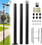 Street Light Pole 10ft Tall，Outdoor Split Adjustable Heavy-Duty Metal | Solar Light Pole with Rebar Cage and Ground Screw，Suitable for Basketball Courts, Parking Lots and Streets.