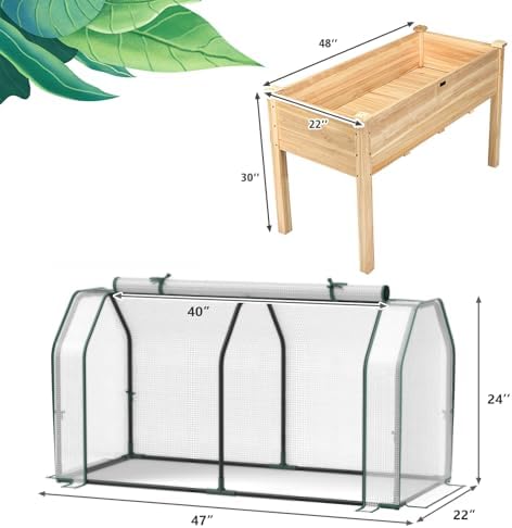 s afstar raised garden bed with greenhouse cover, view 9