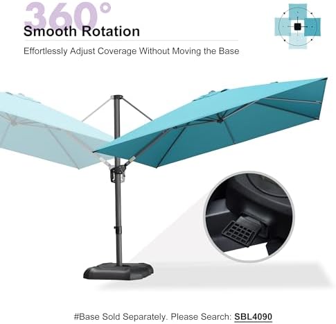 purple leaf patio umbrella outdoor 10' x 10', front angle view