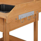 yaheetech potting bench with sink & drawer, outdoor, view 9