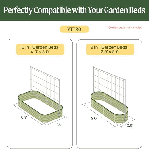 vego garden 8.0ft long tomato metal frame trellis shown in use