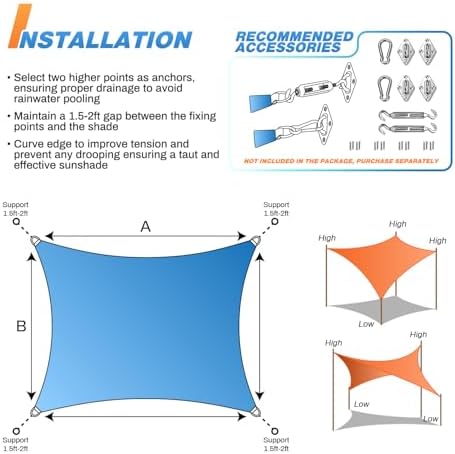 tang 12' x 14' sun shade sail rectangle on a desk or shelf