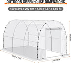 walk-in tunnel greenhouse for outdoors 14.8 x 7.9 shown in use