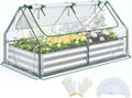 quictent 6x3x1ft galvanized raised garden bed with cover, main product view