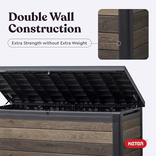 keter signature collection 150 gallon resin deck box, view 9