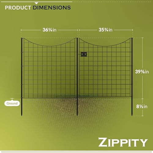 zippity 39in h black metal fence w/ gate, package contents