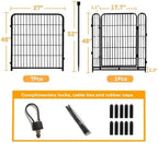 getlay 48 in(h) decorative garden fence with gate,8 showing dimensions