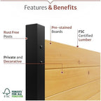 enclo richmond privacy screen, cedar wood, diy no, close-up detail